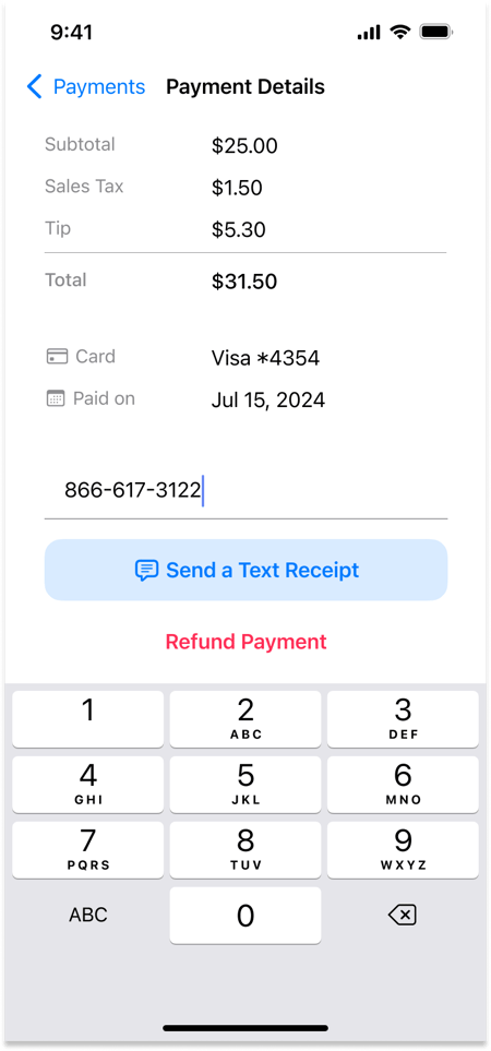 Product Update: Text a Receipt with Tap to Pay on iPhone