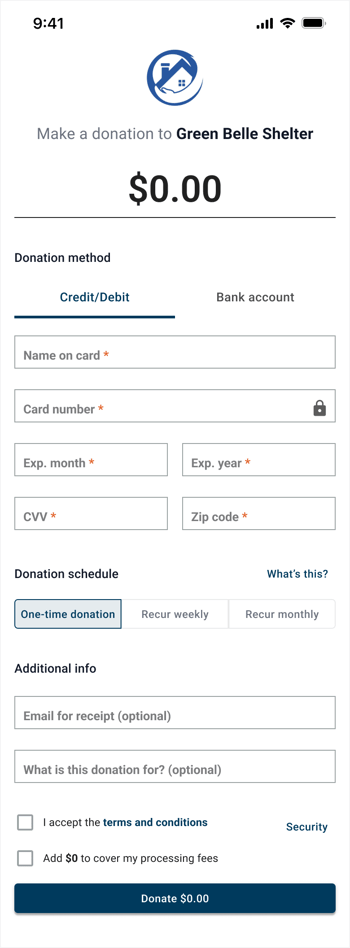 payment form donations
