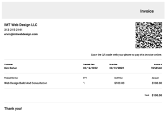 QR Codes on printed invoices - QR code