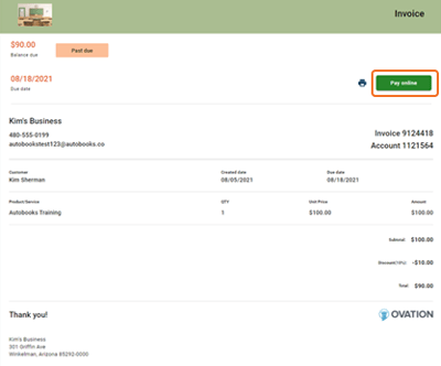 QR Codes on printed invoices - pay online